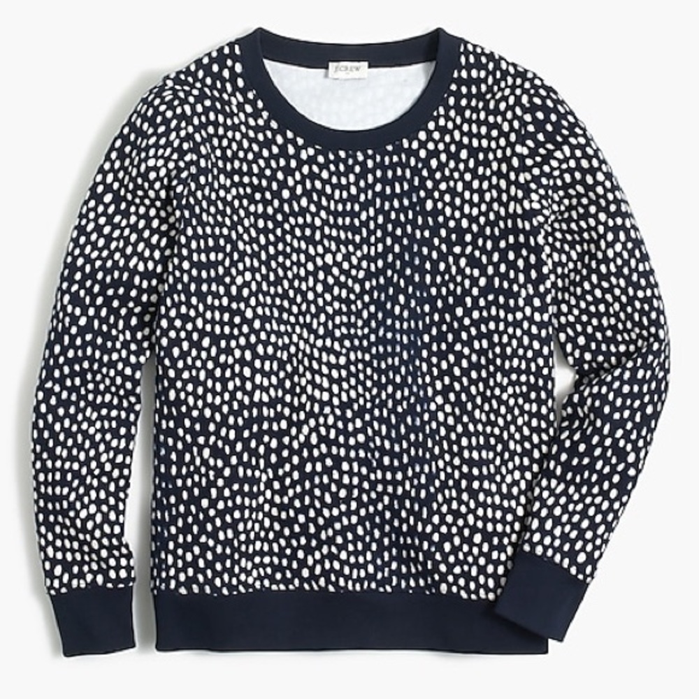 J. Crew Polk Dots Printed Crewneck sweatshirt - Picture 5 of 7